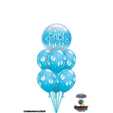Baby Boy Footprints Bubble Bouquet